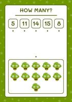 How many Zombie, game for children. Vector illustration, printable worksheet