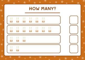 How many christmas candle, game for children. Vector illustration, printable worksheet