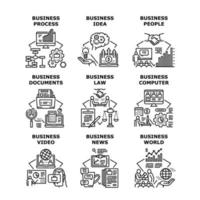 Business Process Set Icons Vector Illustrations