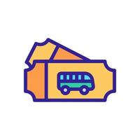ilustración de contorno de vector de icono de boletos de autobús