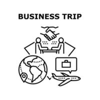 Business Trip Vector Concept Black Illustration
