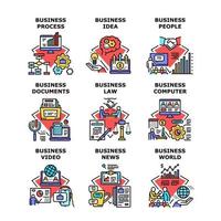 Business Process Set Icons Vector Illustrations