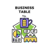 ilustración de color de concepto de vector de tabla de negocios
