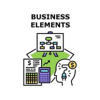 Business Work Elements Concept Color Illustration vector