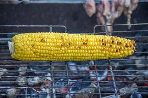 maíz a la parrilla al aire libre foto