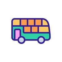 ilustración de contorno de vector de icono de autobús turístico de dos pisos