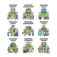 Business Technology Set Icons Vector Illustrations