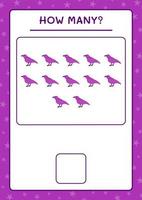 How many Raven, game for children. Vector illustration, printable worksheet