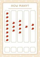 How many christmas sock, game for children. Vector illustration, printable worksheet