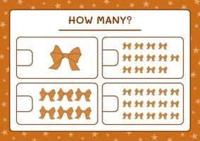 How many ribbon, game for children. Vector illustration, printable worksheet