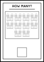 How many Castle, game for children. Vector illustration, printable worksheet