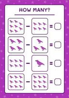 How many Raven, game for children. Vector illustration, printable worksheet