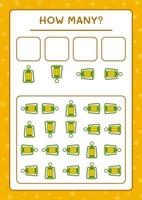 How many christmas lantern, game for children. Vector illustration, printable worksheet