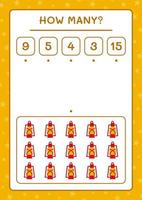 How many christmas lantern, game for children. Vector illustration, printable worksheet