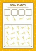 How many Spear, game for children. Vector illustration, printable worksheet