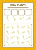 How many Spear, game for children. Vector illustration, printable worksheet