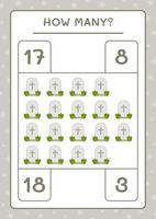 How many Tombstone, game for children. Vector illustration, printable worksheet