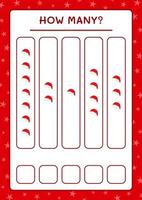 How many santa claus hat, game for children. Vector illustration, printable worksheet