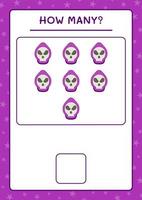 How many Ghost, game for children. Vector illustration, printable worksheet