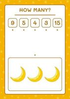 How many Moon, game for children. Vector illustration, printable worksheet