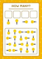 How many christmas light, game for children. Vector illustration, printable worksheet