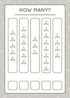 How many Tombstone, game for children. Vector illustration, printable worksheet