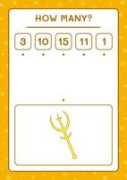How many Spear, game for children. Vector illustration, printable worksheet