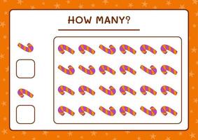 How many Candy, game for children. Vector illustration, printable worksheet