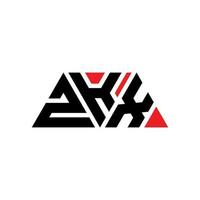 Diseño de logotipo de letra triangular zkx con forma de triángulo. monograma de diseño del logotipo del triángulo zkx. plantilla de logotipo de vector de triángulo zkx con color rojo. logotipo triangular zkx logotipo simple, elegante y lujoso. zkx