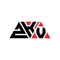 Diseño de logotipo de letra triangular zkv con forma de triángulo. monograma de diseño del logotipo del triángulo zkv. plantilla de logotipo de vector de triángulo zkv con color rojo. logotipo triangular zkv logotipo simple, elegante y lujoso. zkv