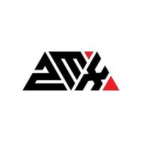 ZMX triangle letter logo design with triangle shape. ZMX triangle logo design monogram. ZMX triangle vector logo template with red color. ZMX triangular logo Simple, Elegant, and Luxurious Logo. ZMX