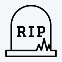 Icon Grave. suitable for Halloween symbol. line style. simple design editable. design template vector. simple illustration vector