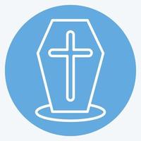 Icon Coffin. suitable for Halloween symbol. blue eyes style. simple design editable. design template vector. simple illustration vector