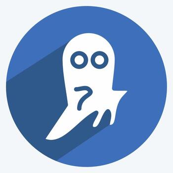 Icon Ghost. suitable for Halloween symbol. long shadow style. simple design editable. design template vector. simple illustration vector