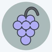 Icon Grape. suitable for education symbol. color mate style. simple design editable. design template vector. simple illustration vector