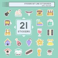 Sticker line cut Set Bavaria. suitable for education symbol. simple design editable. design template vector. simple illustration vector