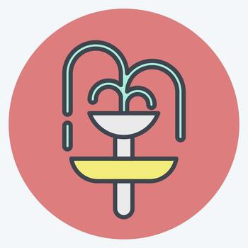 Icon Fountain. suitable for City Park symbol. color mate style. simple design editable. design template vector. simple illustration vector