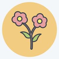 flores de icono. adecuado para el símbolo del parque de la ciudad. estilo compañero de color. diseño simple editable. vector de plantilla de diseño. ilustración sencilla