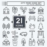 parque de la ciudad de conjunto de iconos. adecuado para la construcción de símbolo. estilo de línea diseño simple editable. vector de plantilla de diseño. ilustración sencilla