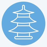 Icon Pagoda. suitable for education symbol. blue eyes style. simple design editable. design template vector. simple illustration vector