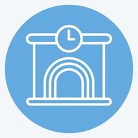 Icon Railway Station. suitable for education symbol. blue eyes style. simple design editable. design template vector. simple illustration vector