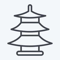 Icon Pagoda. suitable for education symbol. line style. simple design editable. design template vector. simple illustration vector