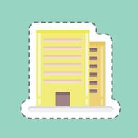 Sticker line cut Office. suitable for education symbol. simple design editable. design template vector. simple illustration vector