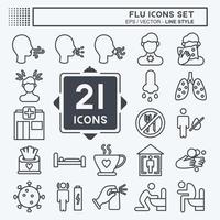 Icon Set Flu. suitable for education symbol. line style. simple design editable. design template vector. simple illustration vector