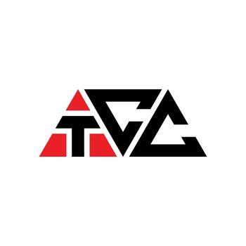 TCC triangle letter logo design with triangle shape. TCC triangle logo design monogram. TCC triangle vector logo template with red color. TCC triangular logo Simple, Elegant, and Luxurious Logo. TCC