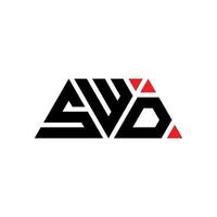 diseño de logotipo de letra triangular swd con forma de triángulo. monograma de diseño de logotipo de triángulo swd. plantilla de logotipo de vector de triángulo swd con color rojo. logo triangular swd logo simple, elegante y lujoso. swd