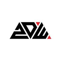 ZDW triangle letter logo design with triangle shape. ZDW triangle logo design monogram. ZDW triangle vector logo template with red color. ZDW triangular logo Simple, Elegant, and Luxurious Logo. ZDW