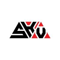 Diseño de logotipo de letra triangular skv con forma de triángulo. monograma de diseño del logotipo del triángulo skv. plantilla de logotipo de vector de triángulo skv con color rojo. logo triangular skv logo simple, elegante y lujoso. skv