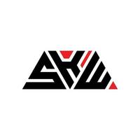 diseño de logotipo de letra triangular skw con forma de triángulo. monograma de diseño de logotipo de triángulo skw. plantilla de logotipo de vector de triángulo skw con color rojo. logo triangular skw logo simple, elegante y lujoso. skw