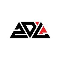 ZDL triangle letter logo design with triangle shape. ZDL triangle logo design monogram. ZDL triangle vector logo template with red color. ZDL triangular logo Simple, Elegant, and Luxurious Logo. ZDL